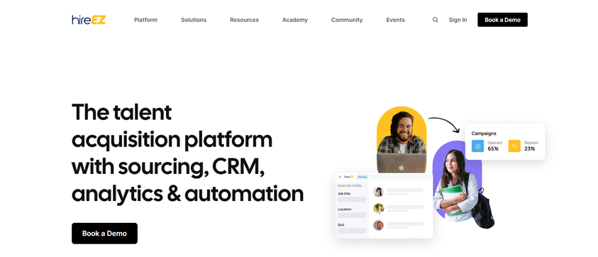 hireEZ CRM, analytics and automation platform