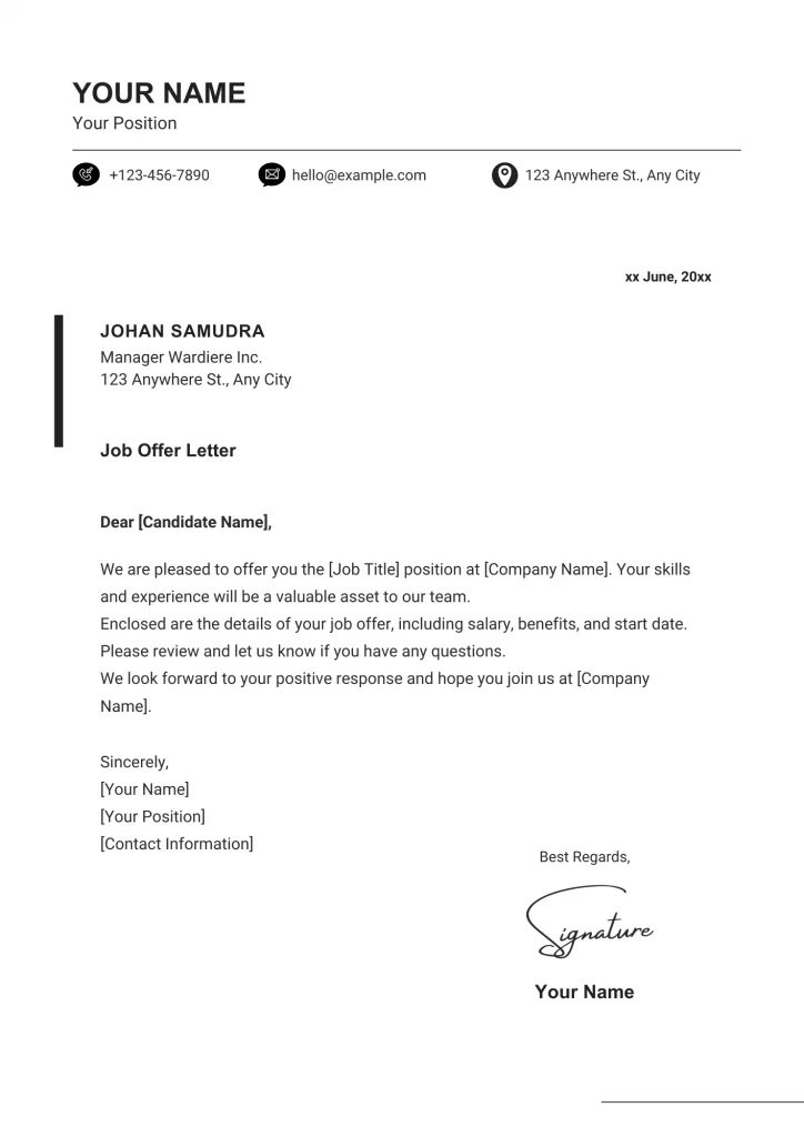 Job Offer recruitment Letter
