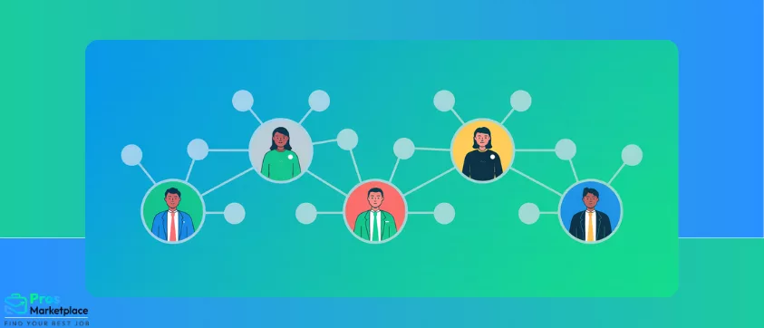 Icons of people connecting